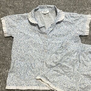 Floral Blue and White Kids Pajamas